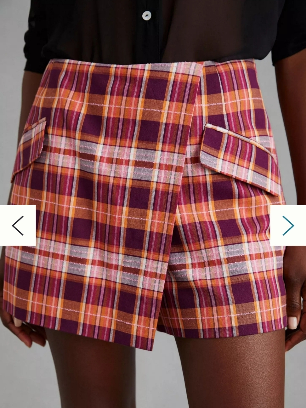 Anthropologie Maeve Sunday Plaid Skort